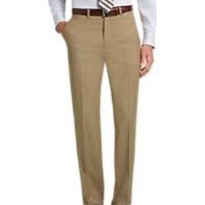 NWT Jos A Banks Traveler Performance Tailored Fit Flat Front Khaki Pants